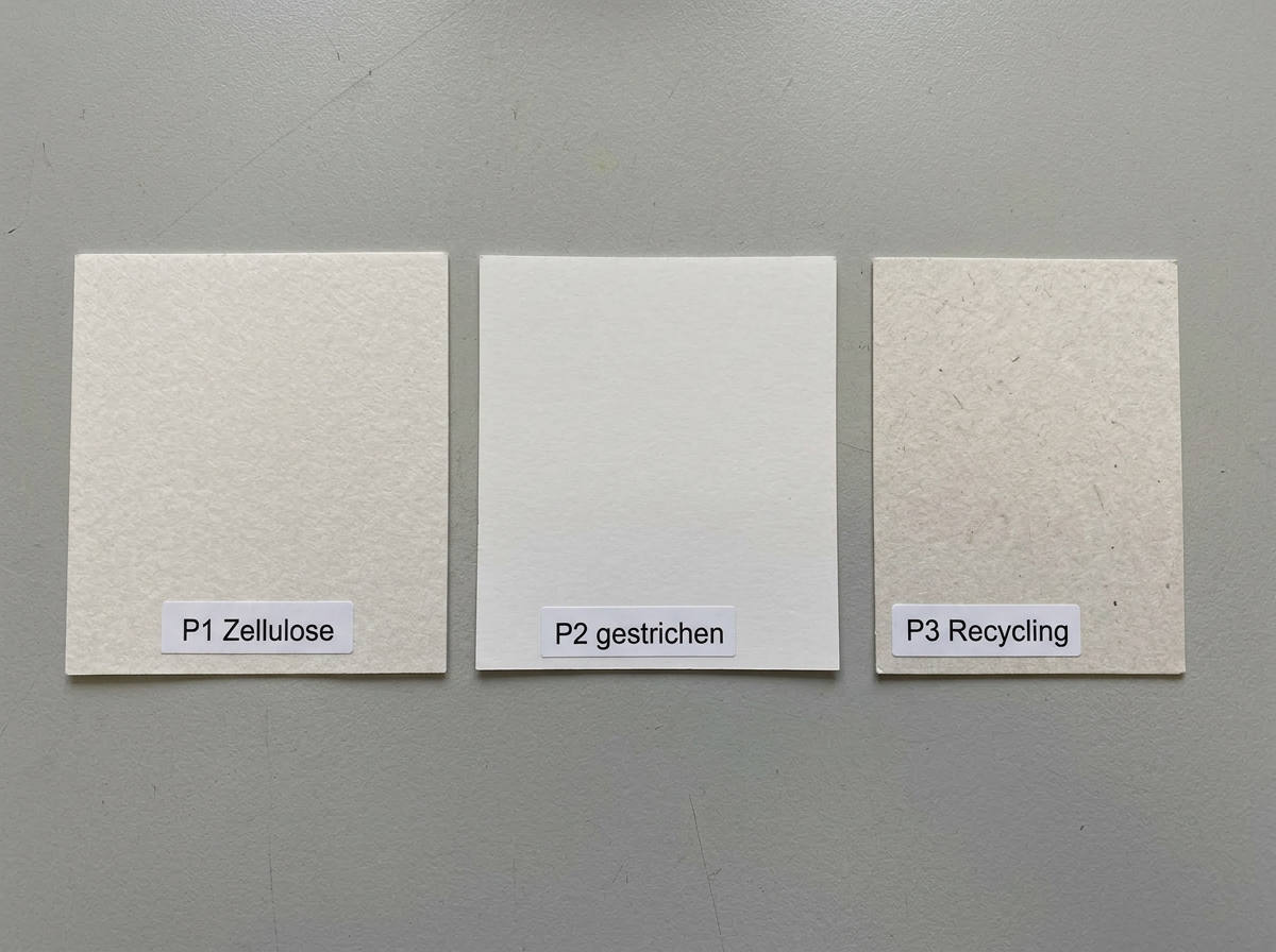 Versuchsschritt 1: Auswahl definierter Materialklassen mit variierenden physikalischen Eigenschaften (Porosität, Faserstruktur, Oberflächenenergie)